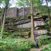 Ruins of castle Rotes Schloss close to Arnstein